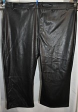 Old Navy Faux Leather Pants Size 30 Plus Wide Leg Black High Rise Women's New