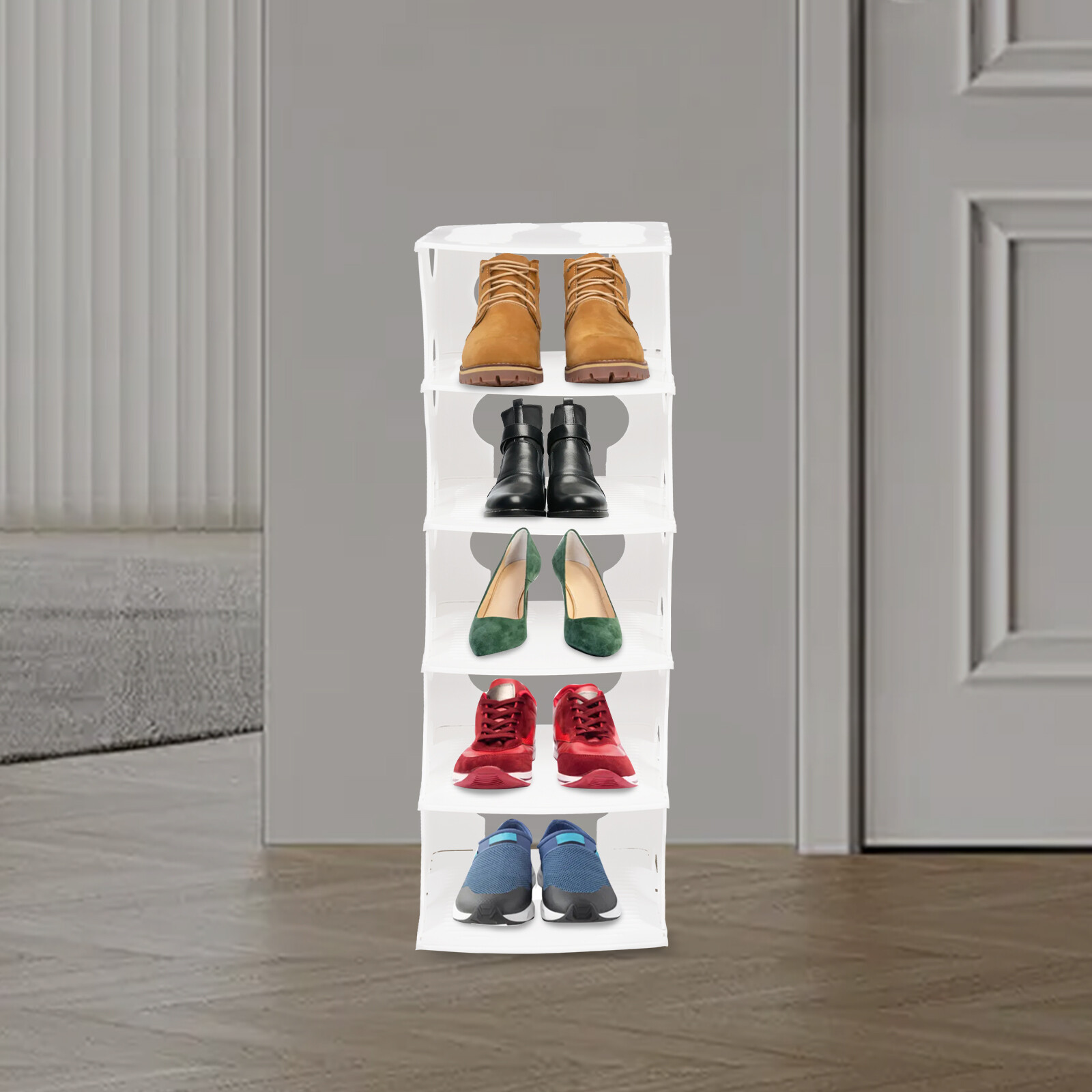 5-Tier Shoe Rack Organizer Dustproof Standing Cabinet for Home Storage-image