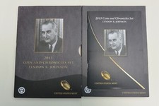 2015 Lyndon Johnson Chronicles Set Silver Dollar And President Dollar With Stamp