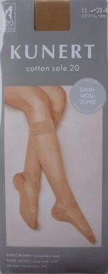 KUNERT Damen Kniestrümpfe COTTON SOLE 20 Baumwollsohle 35-38 39-42 Socken - Bild 1 von 4