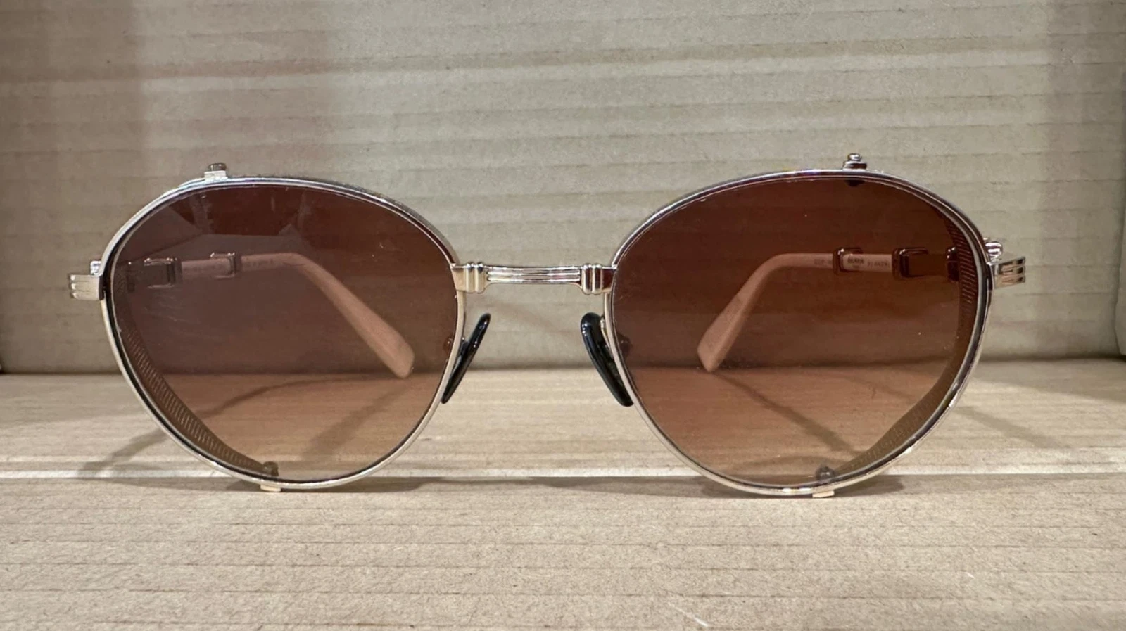 Balmain — Authentic Balmain Paris Brigade Sunglasses BPS-110C in White Gold - RARE