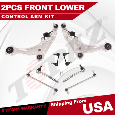 8pcs Front Lower Control Arm Outer Tierod Sway Bar Link Kit for 2009-2014 Maxima
