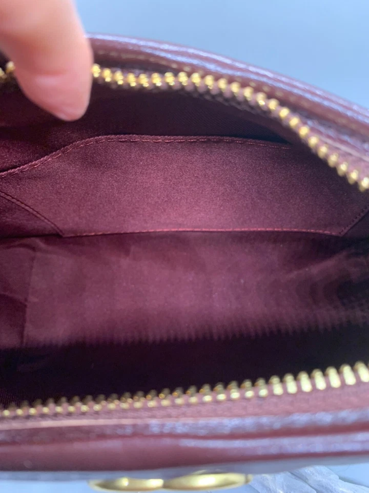 Bolsa tiracolo e ombro de couro acolchoado – Nova em folha – Óleo Borgonha - Imagem 4 de 4