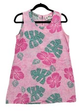 Palm Court Dress Womens M Tropical Floral Beach Vacation Cruise Resort Coastal