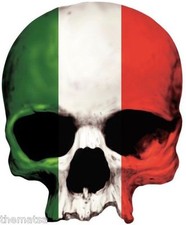 4" ITALY ITALIAN FLAG SKULL TRIDENT HELMET BUMPER STICKER DECAL MADE IN USA