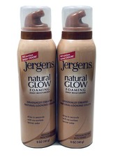 2 jergens natural glow foaming medium to tan skin tones 5oz ea