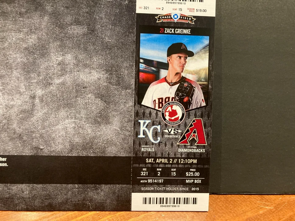2016 AZ Diamondbacks Unused Tickets You Pick- Greinke Goldschmidt Johnson Photos - Image 3 of 4