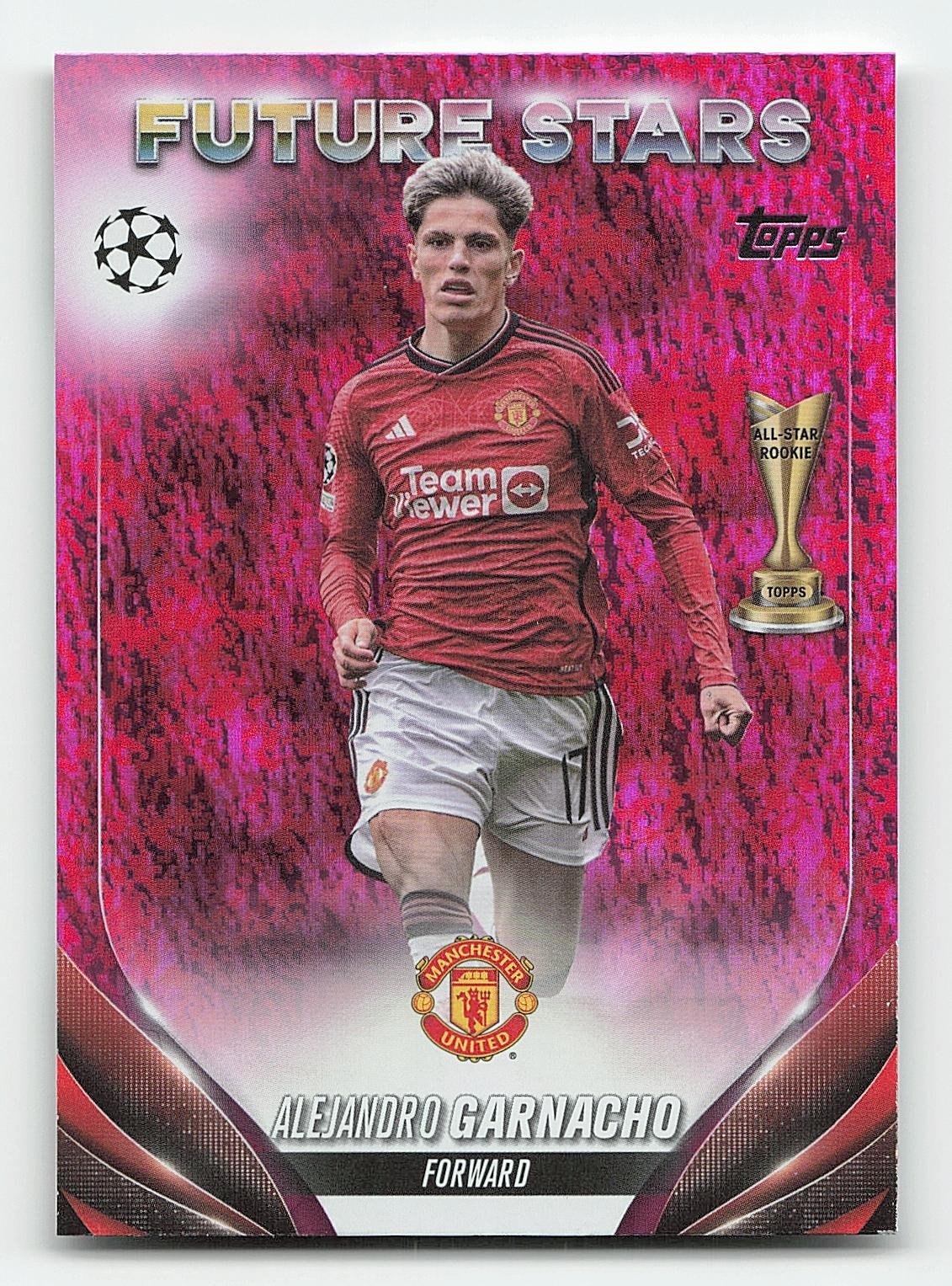 2023-24 Topps UEFA Club Competitions #115 Alejandro Garnacho Pink Sparkle