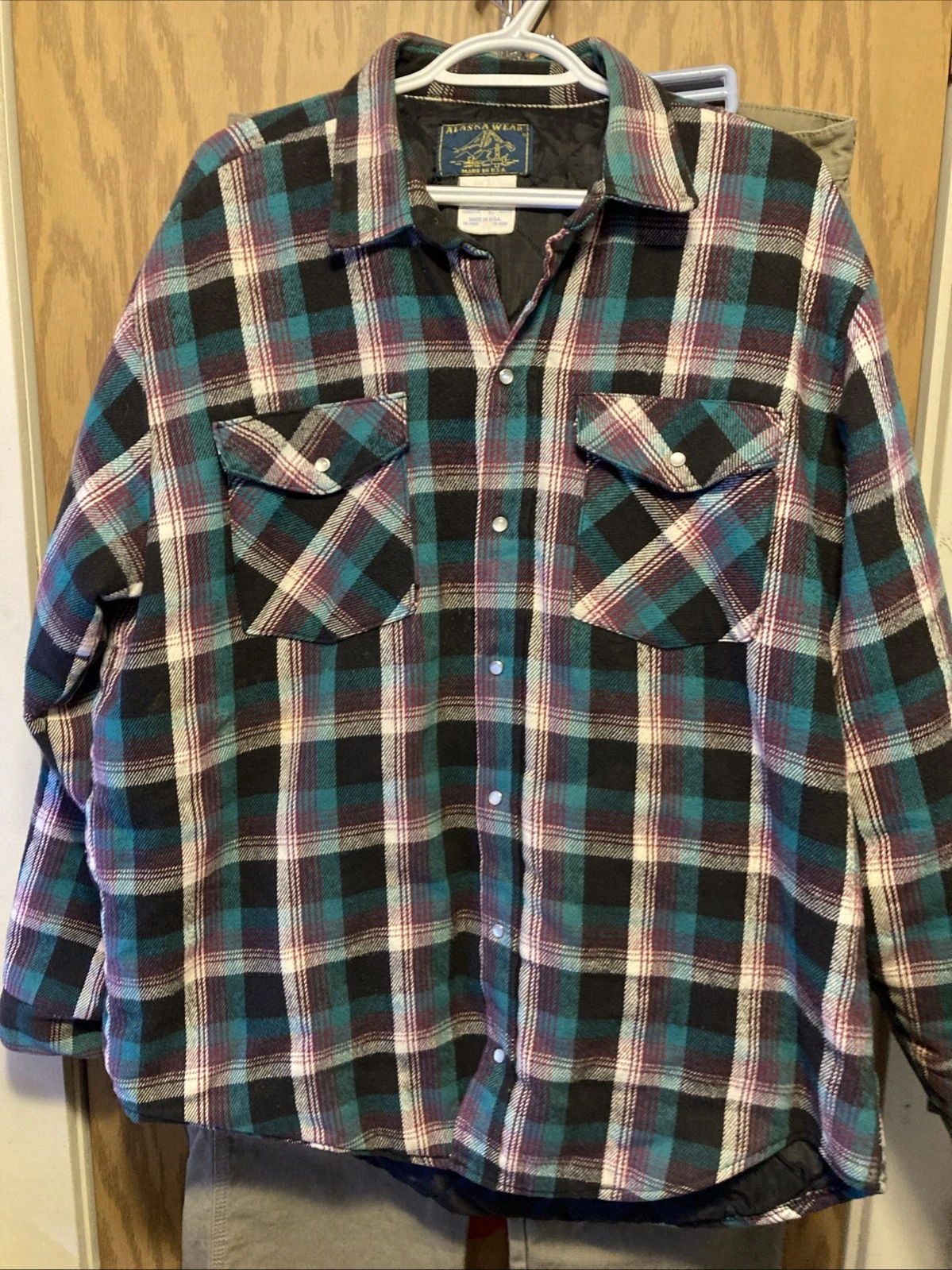 Alaska Wear Flannel Insulated Peril Snaps Mens Jacket . Size L