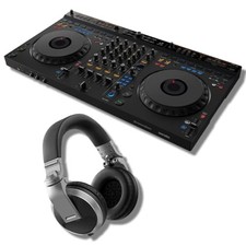 AlphaTheta DDJ-GRV6 4-channel DJ Controller and Pioneer HDJ-X5 Headphones Silver