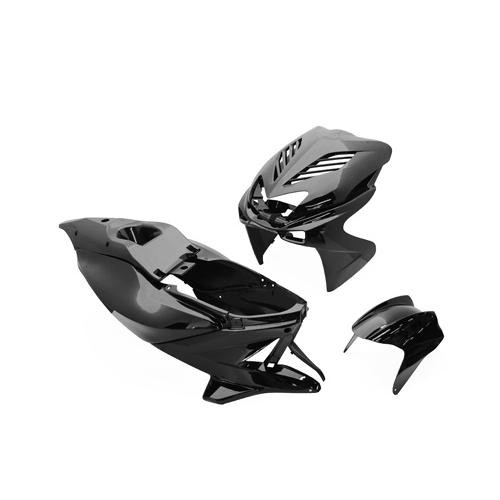 Carrosserie Nitro Aerox 1997-2012 kit carénage 8 pièces noir brillant anti-rayures
