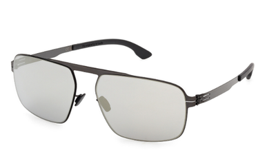 Brand New Ic! Berlin Sunglasses MB 22 Gumetal/Gray w/Silver Mirror
