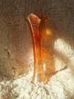 Fenton Fine Rib Marigold Carnival Glass Swung Vase