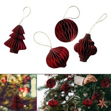 Christmas Paper Honeycomb Ornaments for Tree Boho for Window Holiday Wedding