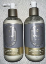 2 BATH  BODY WORKS AROMATHERAPY BLACK TEA MOISTURIZING LOTION CREAM PUMP SHEA
