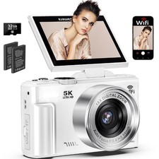 5K Digital Camera for Photography, 75MP WiFi Vlogging Camera for YouTube with 3"