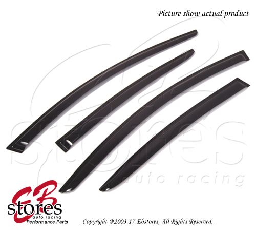 Black Tinted Out-Channel Vent Visor Deflector 4pcs For 2011-2016 Buick Regal - Picture 2 of 3