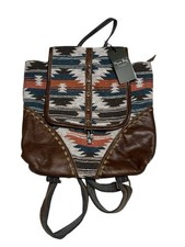 NWT Myra Jolie Jade Backpack Bag Leather Leather Canvas Aztec