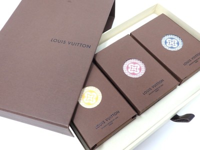 LOUIS VUITTON VIP Playing Cards Set 3 Deck OVP Monogram Gelb Rot Blau