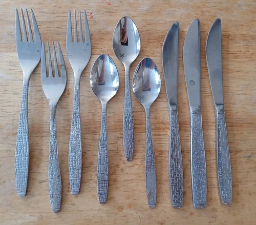 3 Sets TWA Airlines First Class Flatware Knife Fork Spoon, 3-Piece Silverware