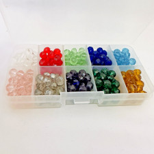 Loose Glass Beads Lot Multicolor Mixed Jewelry Making Organizer Box DIY