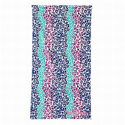 Juicy Couture Rainbow Cheetah Print Turkish Cotton Velour Beach Towel 34x64