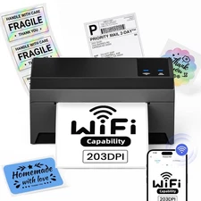 Wireless Shipping Label Printer-WiFi Thermal Label Printer 4x6,WiFi Wireless ...