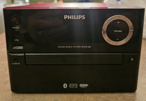 PHILIPS Micro Music System BTM2180 Bluetooth MP3 USB Direct AM/FM Stereo TESTED