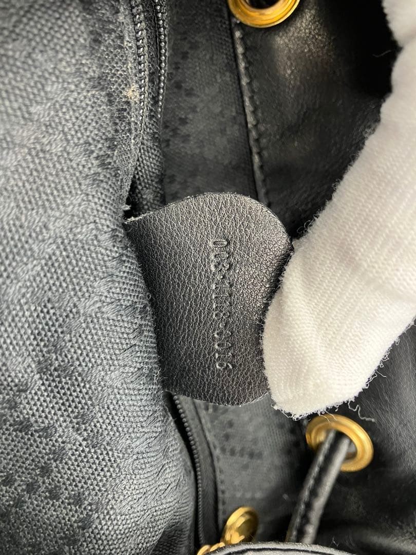 GUCCI Bamboo Drawstring Mini Backpack Rucksack Le… - image 20