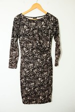 Talbots Dress Petites SP Dark Floral rose Faux wrap midi Event cocktail party