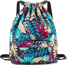 Waterproof Drawstring Bag, Gym Bag Sackpack Sports Beach Backpack for Men Women