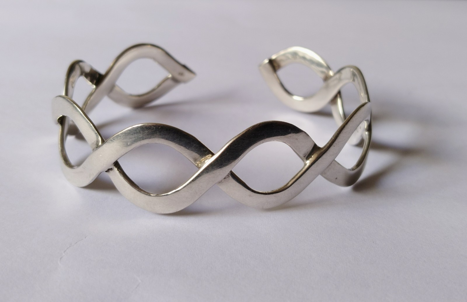 Solid 925 Sterling Silver Polished Infinity Cuff … - image 6