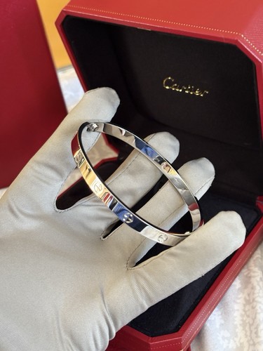 Cartier "Love" 18k 750 White Gold Bangle Bracelet 20 Classic Model Gorgeous! - Picture 3 of 7