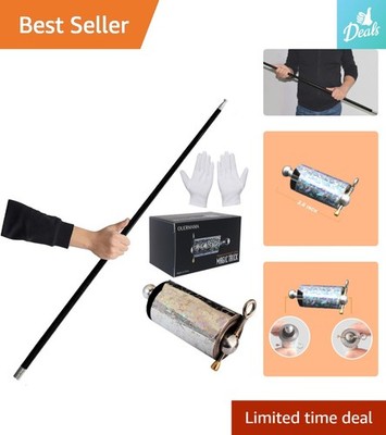 Professional 43.3-Inch Metal Appearing Cane with Online Tutorial & Safety Gloves