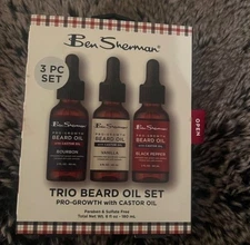 Ben Sherman Trio Beard Oil Set Pro - Growth With Castor Oil Vanilla Black Pepper