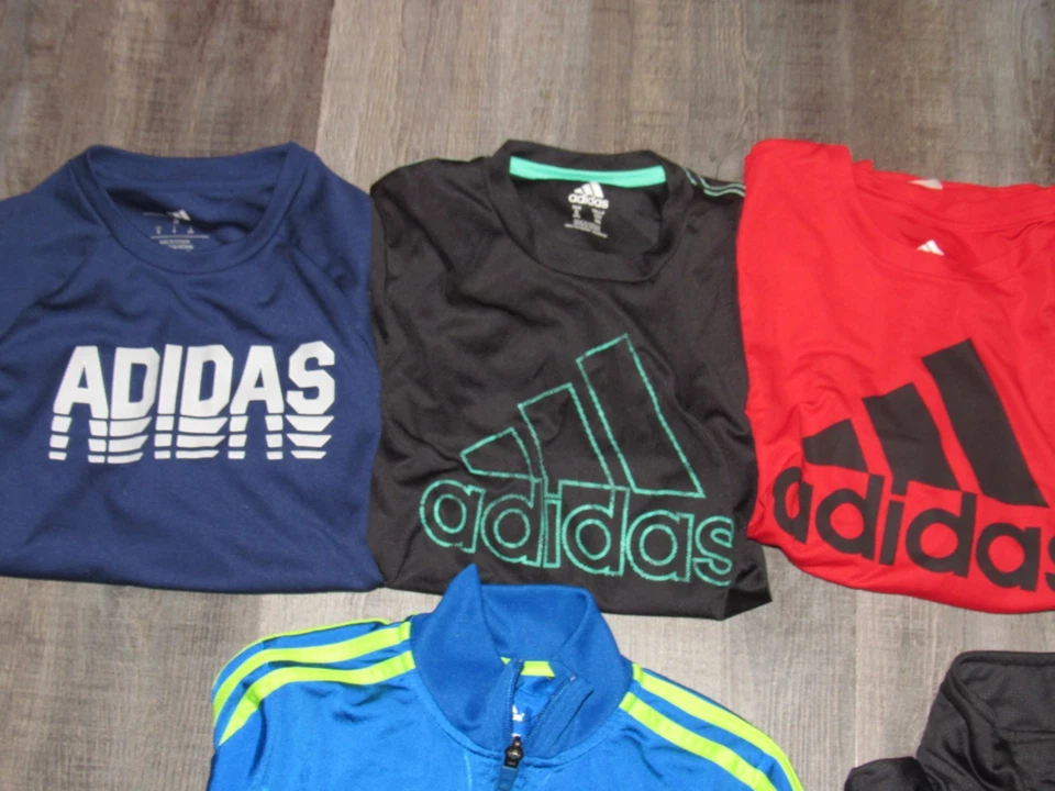 NIKE UNDER ARMOUR ADIDAS Boys Small 8 10 Lot Of Shirts Pants Shorts Jackets 19pc - Image 3 of 4