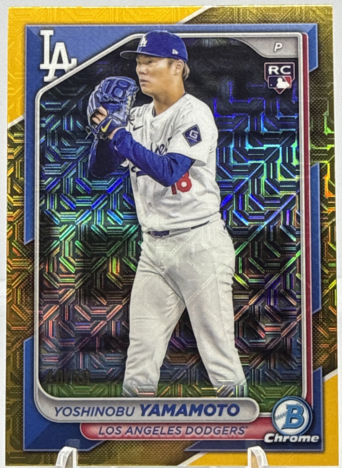 Yoshinobu Yamamoto /50 2024 Bowman Chrome Gold/Mojo #73 WORLD SERIES MVP🏆