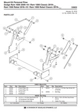33923 Plow Mount 09-2023 Classic Dodge Ram Truck 1500 Western Fisher Snowex
