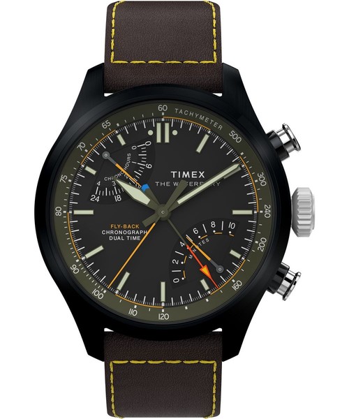 Timex Waterbury Ace Fly-Back Braun Herren Armbanduhr TW2Y70100-image