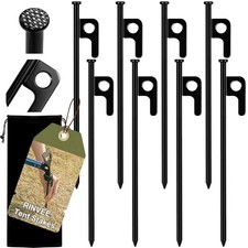 Pack Tent Stakes Heavy Duty Forged Steel Camping Stakes for Ground Outdoor 8