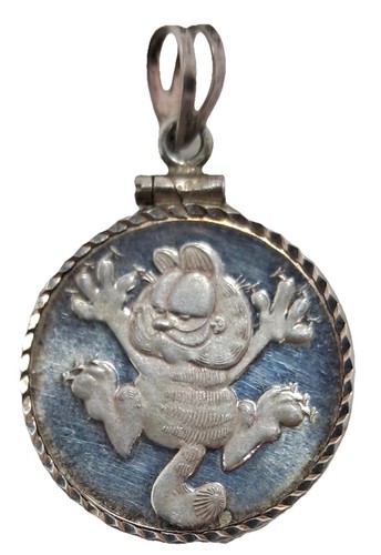 1/10 Oz .999 Fine Silver Vintage Pendant 1978 Garfield Collectable Coin 