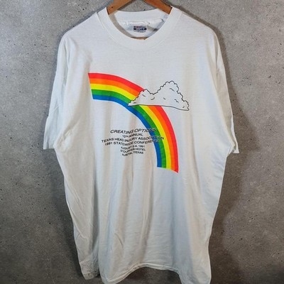 Vintage Hanes Beefy Texas 1991 Head Injury Single Stitch T-Shirt Herren 2XL weiß