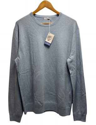 Malo Optimum NEW Men's XXL Pullover Baby Blue Wool Cashmere Lightweight Sweater