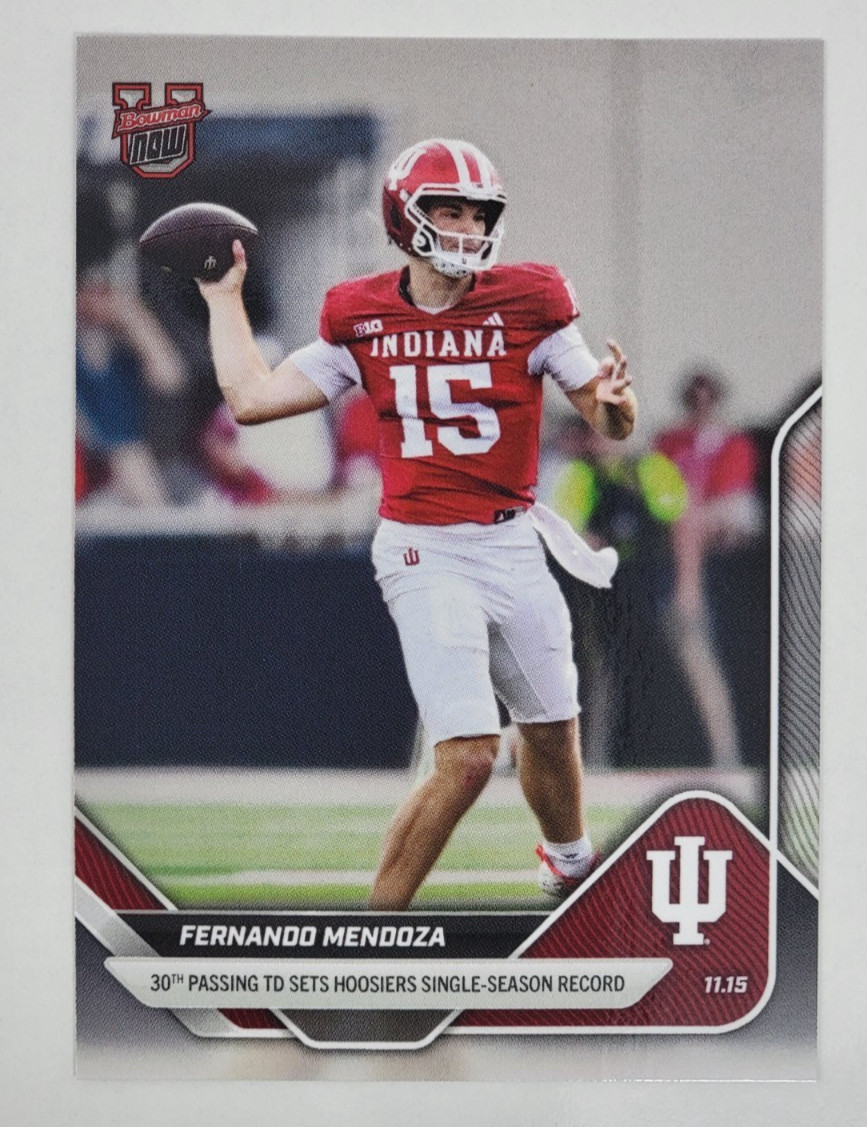 Fernando Mendoza Indiana Hoosiers 2025-26 Bowman U NOW Football Card 45