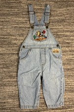 Vintage Y2K Little Big Dogs Kids Denim Overalls Cowboy Embroiderery 2-3T