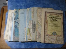 LOT OF 23 VINTAGE NATIONAL GEOGRAPHIC MAPS 1956-1969 No Duplicates