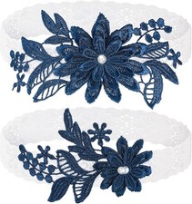 Bride lace wedding garter set