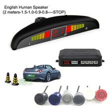 Car LED Parking Sensor Kit 4 Sensors Reverse Radar Sound Alert Indicator System