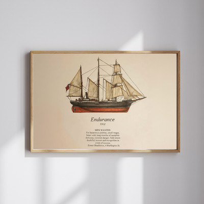 Endurance Ship Poster & Canvas - Historical Sailing Art, Shackleton Expedition
