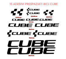 Kit 15 adesivi in vinile prespaziato permanente bici strada MTB CUBE bicicletta